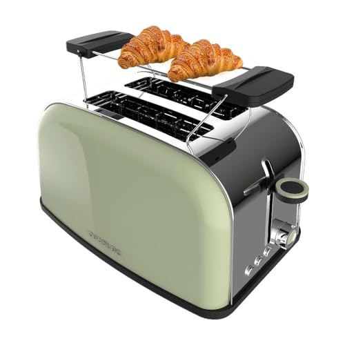 Cecotec - 850W Vertical Toaster with 1.5" Double Slot, Automatic Stop, Crumb Catcher