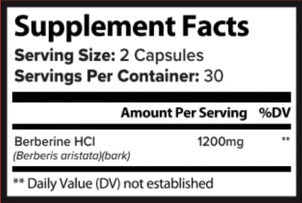 Right Health Nutra - Berberine 1200mg - 60 Capsules - Pure, Natural Support for Fighting Free Radicals, Boost Immunity & Balance Microbiome - Vegan & Natural Berberine Capsules - Medaid International