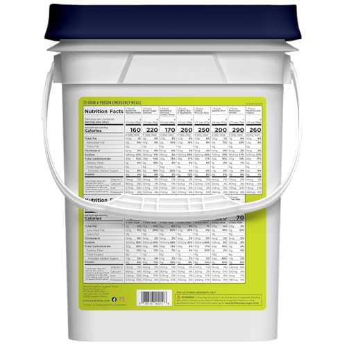 Augason Farms Four Person 72 Hour Emergency Food Supply, 119 Servings, 25 Year Shelf Life, Feeds 4 People - Survival Food Camping Essentials, Family Meals Prepared Dinner, Lunch, and Breakfast