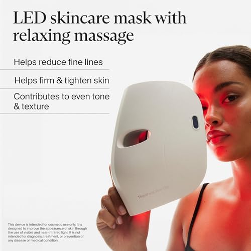 TheraFace Therabody Mask Glo - Cordless LED Skincare Face Mask with Red/Blue/Infrared Light & Relaxing Scalp Massage for Glowing, Healthier-Looking Skin - FDA Cleared - Gift for Mom/Gift for Dad|B0FW51KPT5