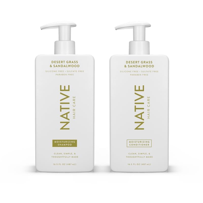 Native Shampoo and Conditioner Set | Sulfate Free, Paraben Free, Dye Free, with Naturally Derived Clean Ingredients| 16.5 oz (Coconut & Vanilla, Moisturizing), 2, 1.3 ounces - Medaid International