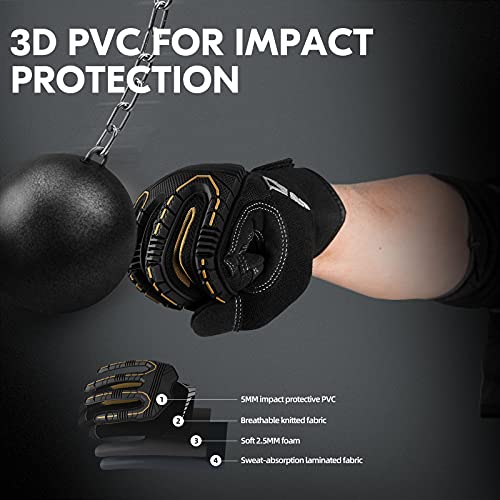 Vgo - High Dexterity Mechanic Gloves, Anti-Vibration, Touchscreen, Heavy Duty