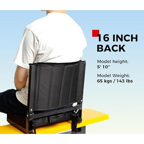 SPORT BEATS Stadium Seats with Back Support Bleacher Chairs with Back and Cushion Thick Padded Bleacher Seats Includes Shoulder Strap|B09GS5LVTJ