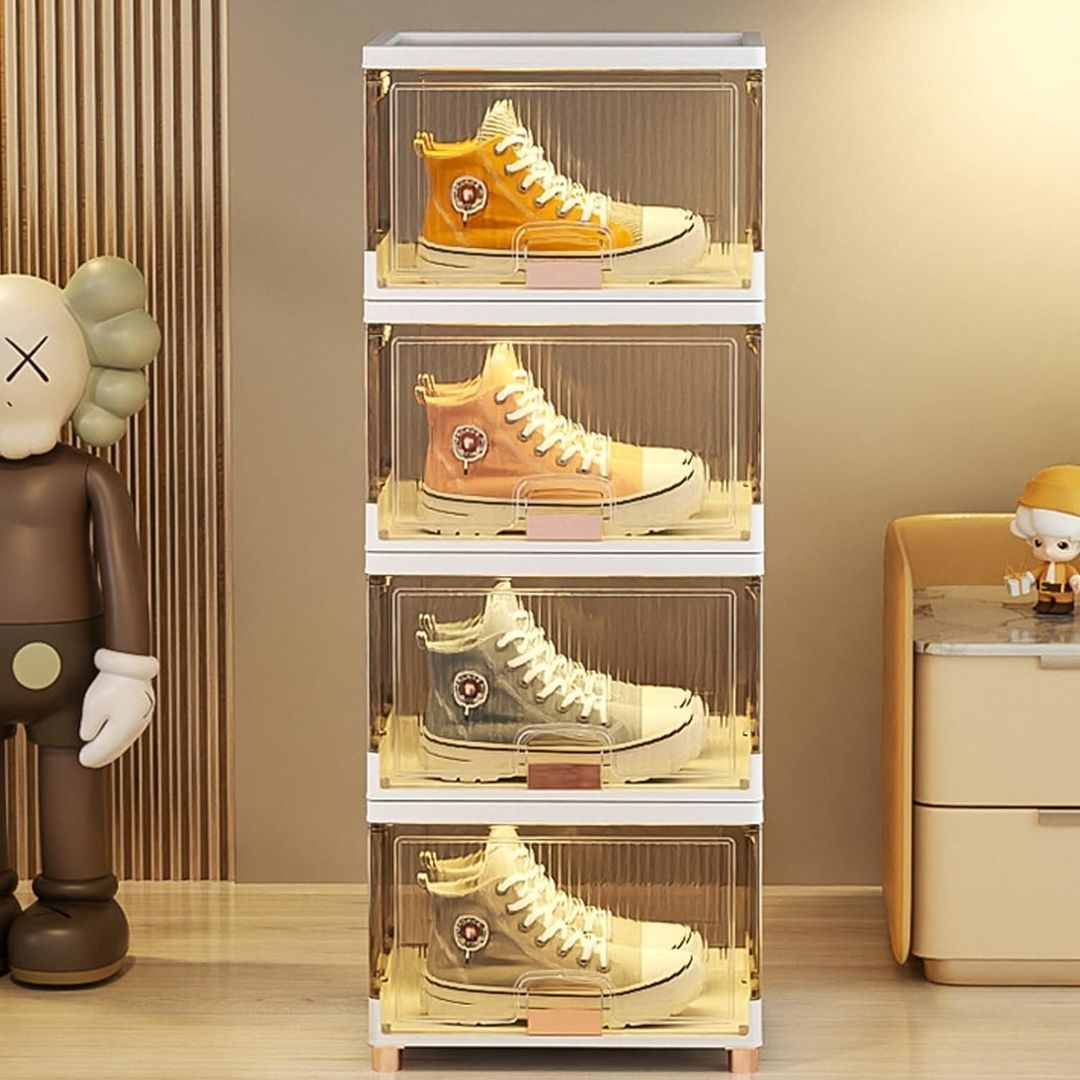 Stylish Stackable Plastic Shoe Boxes