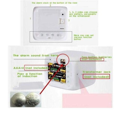 Fdgfdg - Football LED Alarm Clock, Digital, 7 Colors, Battery Powered, Wall Mount