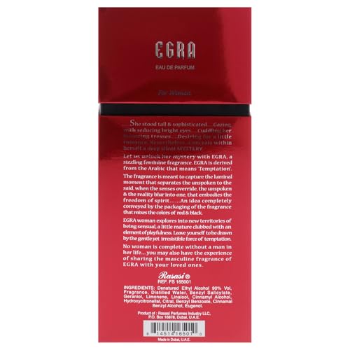 RASASI Egra for Women Eau de Parfum Spray, 3.4 Ounce - Medaid International
