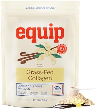 Equip Foods Grass Fed Collagen Powder | Hydrolyzed Bovine Collagen Peptides with Amino Acids | Prime Beef Collagen for Healthy Joints, Skin & Nails | Non-GMO, Paleo Friendly | 30 Servings, Unflavored|B071SH212S