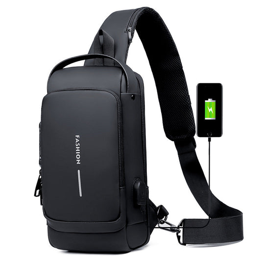 Waterproof Crossbody Bag with USB Charging Port & Lock