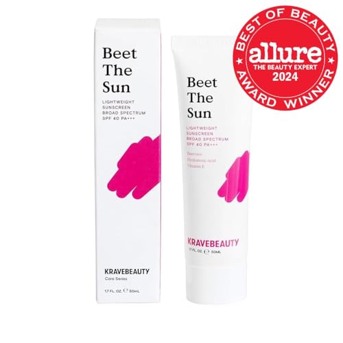 KraveBeauty Beet The Sun SPF 40 – Korean-Inspired Daily Broad Spectrum Sunscreen, Non-Greasy Chemical SPF, No White Cast, Vegan & Cruelty-Free, 1.7 fl oz - Medaid International