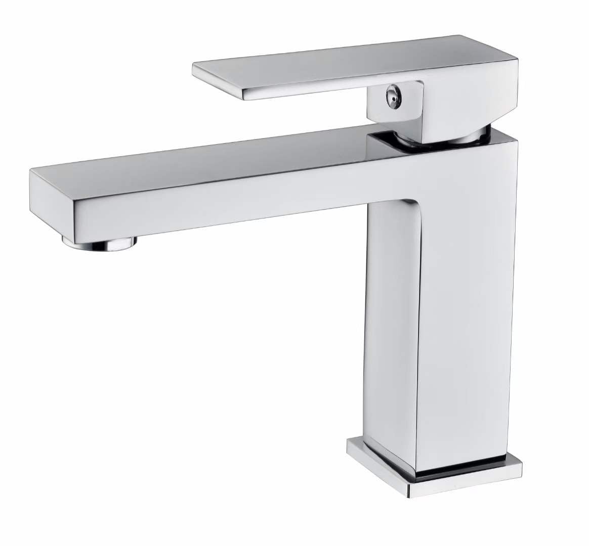 Single Lever Basin Mixer Wash Basin Faucet Hot & Cold Water Bathroom Faucet Italian Design Lavatory Vanity Tap Brass (Chrome)