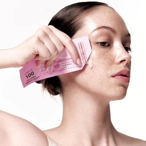 VT COSMETICS Collagen Reedle Shot 100 2-Step Hydrogel Mask(34.5gx4ea), Intensive Firming, Exosome 500Da Collagen, Fine Lines, Overnight Melting Mask, Korean Facial Mask, Pink Collagen - Medaid International
