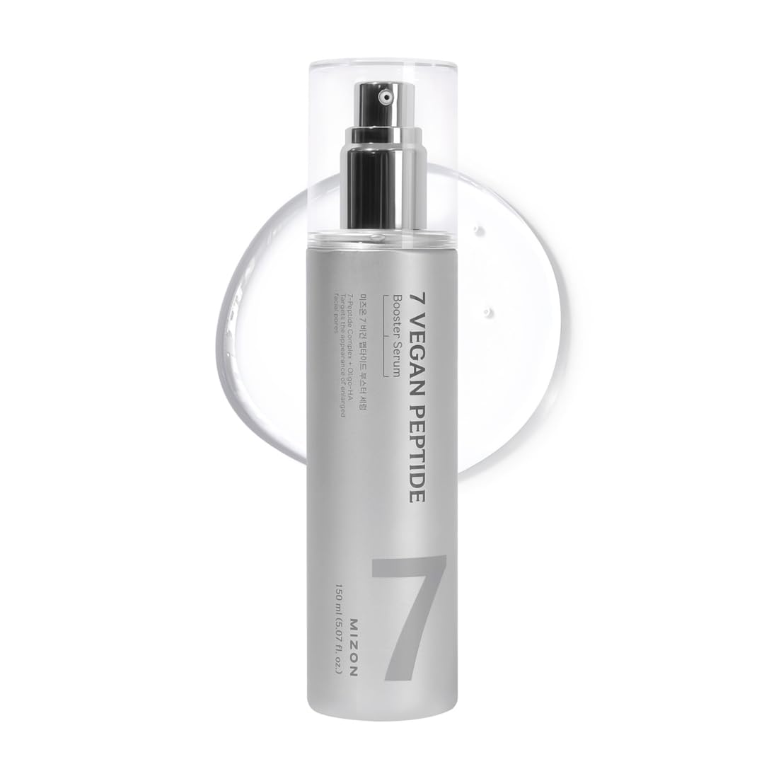 MIZON 7 Vegan Peptide Booster Serum Korean Anti-Aging Face Serum with Niacinamide & Hyaluronic Acid Hydrating Firming & Smoothing Skincare for Fine Lines & Skin Repair – 5.07 fl oz - Medaid International