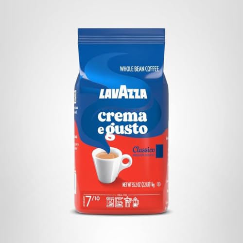 Lavazza Crema e Gusto Whole Bean Coffee, Medium Roast, Arabica and Robusta Blend, 2.2 lb Bag (pack of 1)