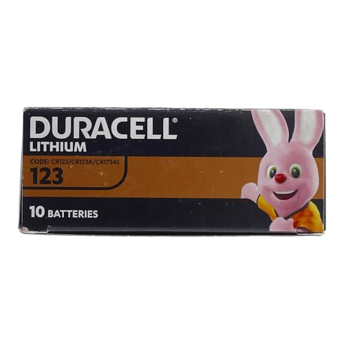 DURACELL CR123 (10 Pack) High Power Lithium Battery 3V (CR123A / CR17345) – Long life guarantee – For Cameras, Flashlights, Smoke Detectors, Small Devices – 10–Year Storage Guarantee - Leak Prevention - Medaid International