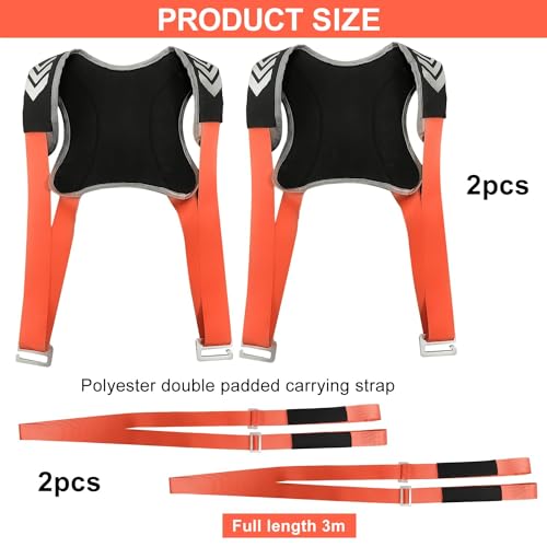 Xmszqu - Pack of 4 Polyester Moving Straps, Double Shoulder Design, Multi-Purpose Carrying Aid