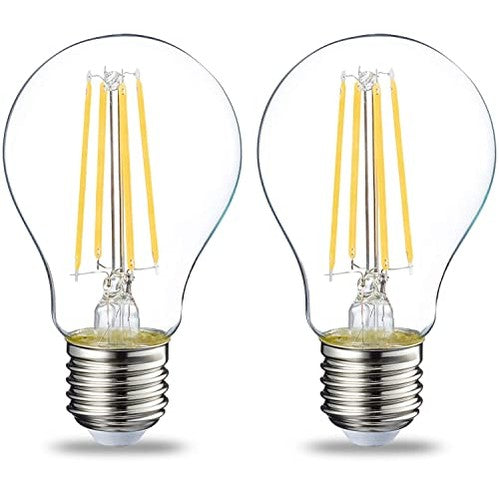 Amazon Basics - LED E27 Edison Screw Bulb, 7W, Warm White, Non Dimmable, Pack of 2
