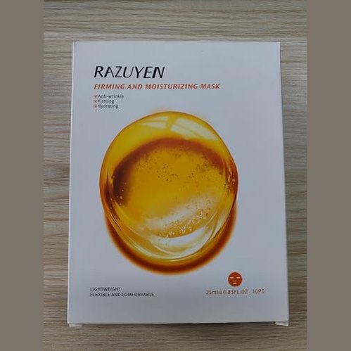 RAZUYEN Firming and Moisturizing Sheet Face Masks (Pack of 10) with Hyaluronic Acid and Peptides, Reduce Fine Lines and Wrinkles, Hydrating & Anti-Aging Spa Face Mask, Facial Skin Care - Medaid International