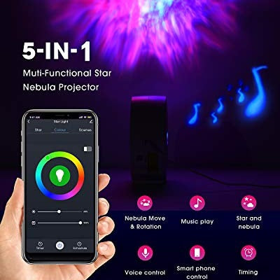 Suppou - LED WiFi Galaxy Projector with RGB Adjustment, Voice Control, Alexa Compatible