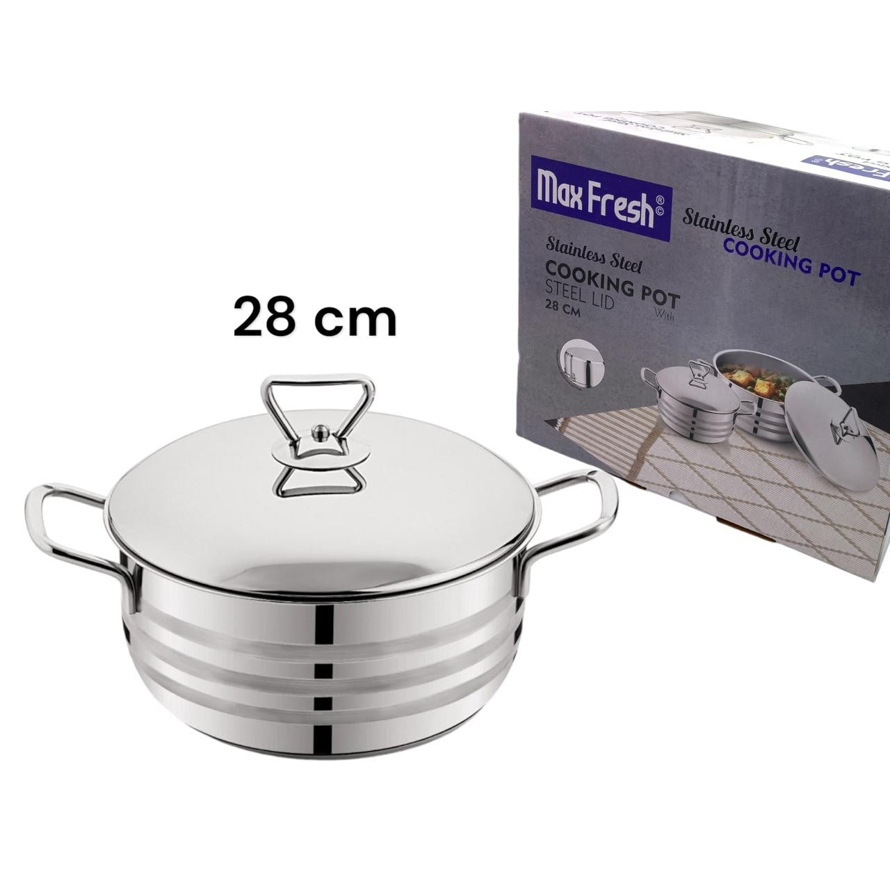 Max Fresh SS Cooking Pot with SS lid 28 cm