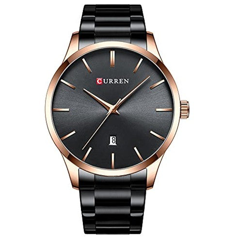 XIRUVE - Waterproof Quartz Watch for Men, Stainless Steel Strap, Minimalist Design