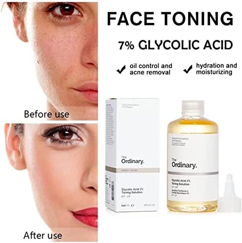 The Ordinary Glycolic Acid 240ML 7% Toning Resurfacing Solution, Ordinary Glycolic Acid Solution, Acido Glicolico The Ordinary para Las Axilas, Ordinary Peeling Solution (Size : 1PCS) - Medaid International