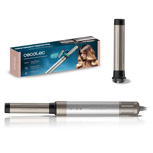 Cecotec - Hot Air Brush Dryer & Straightener, 1400W, 2 Heads, Digital Motor