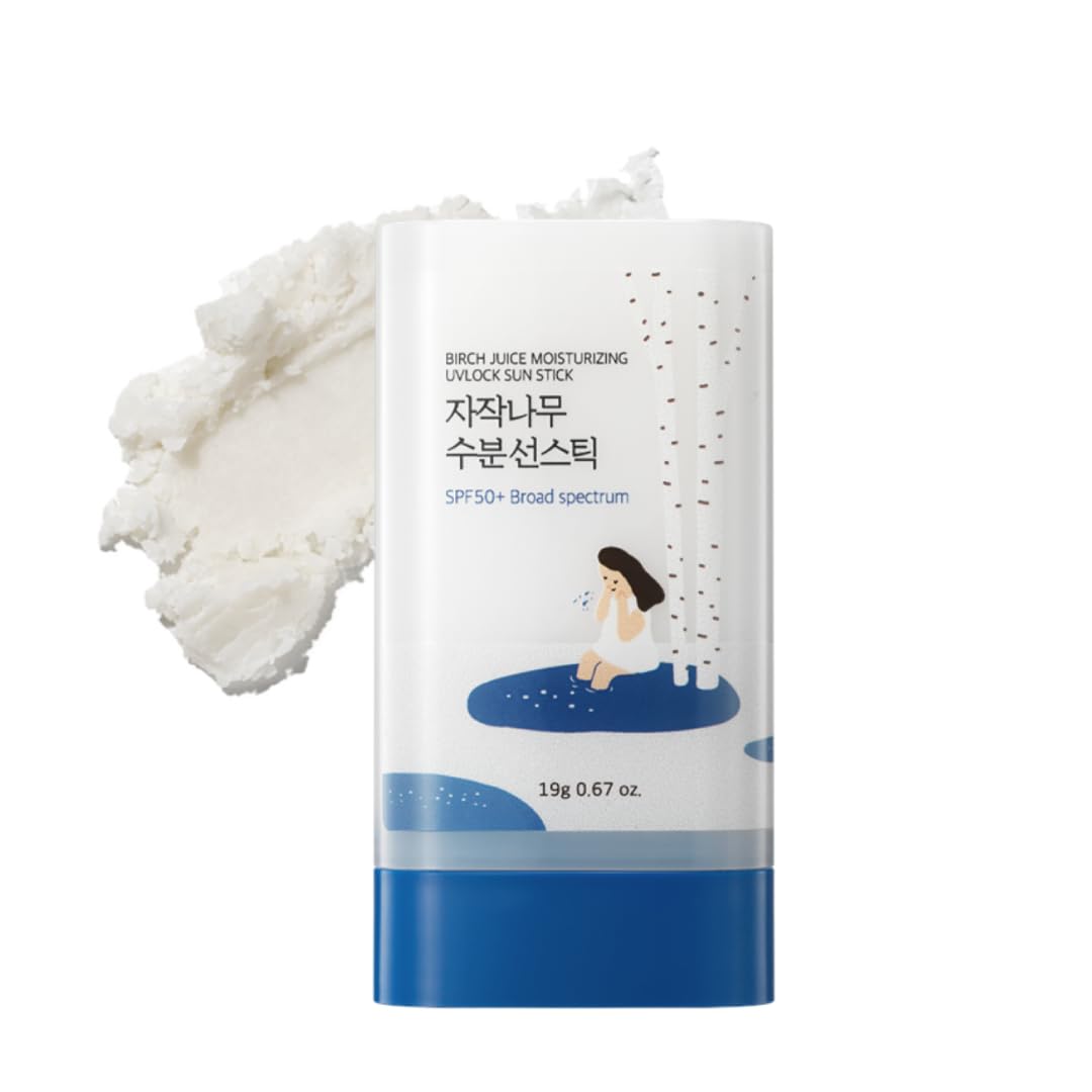 ROUND LAB Birch Juice Moisturizing Sun Stick Broad Spectrum SPF 50+, 0.67oz, Sunscreen Stick for face and body, No White Cast, Non-Sticky, Travel-Friendly, Protector Solar Barra, Korean Sunscreen - Medaid International