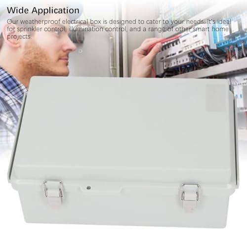 175x275x110mm ABS Plastic Electrical Junction Box Weatherproof Dustproof Enclosure with Hinged Cover Mounting Plate Wall Brackets for Projects Sprinkler Control - Medaid International
