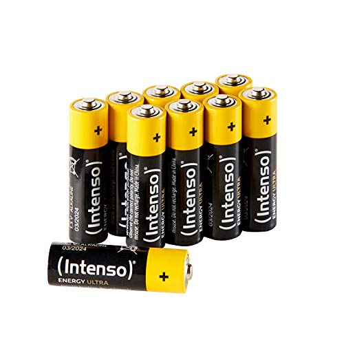Intenso - Ultra AA Alkaline Batteries Pack of 10, Multi-Purpose, Long-Lasting Power
