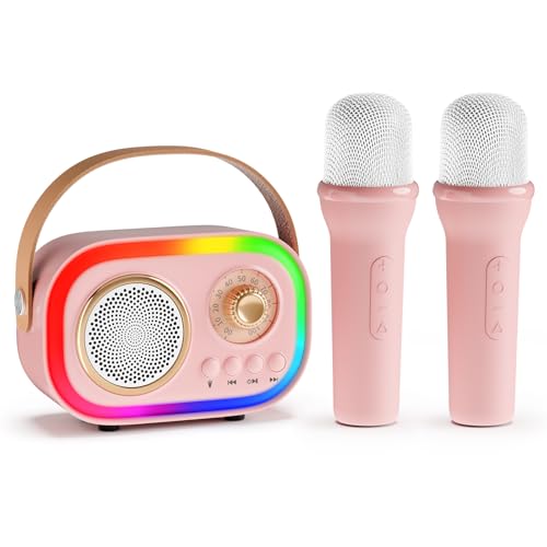 Etpark - Children's Karaoke Microphone with 2 Mics, 5 Rhythm Lights & 12 Voice Effects