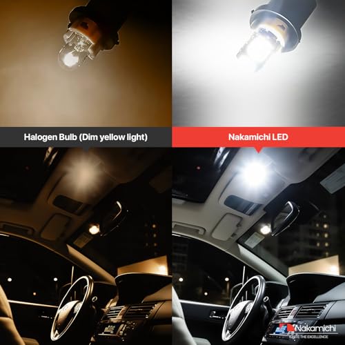 Nakamichi - T10 LED Light Bulb 12-SMD, Error Free, Xenon White, Wedge Base