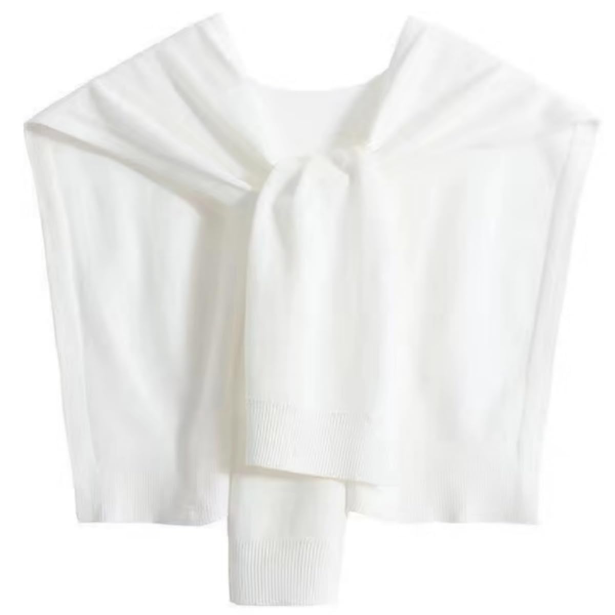 Shawl Wraps for Women,Warm Knitted Knotted Shoulder Scarf with Lightweight Design,Easy to Match with Office Wear Casual Outfits and Daily Commute Layers in Fall and Winter White, One Size