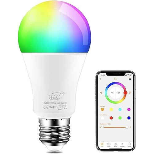 ILC - Colour Changing LED Bulb E27 RGBW, App Controlled, Music Sync, Dimmable
