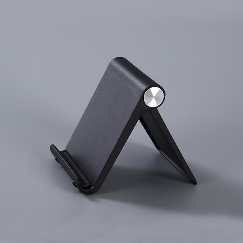 Cell Phone Stand for Desk Phone - Holder Foldable Portable Adjustable Compatible with iPhoneHolder Compatible with Most Phones and Tablets (Black) - Medaid International