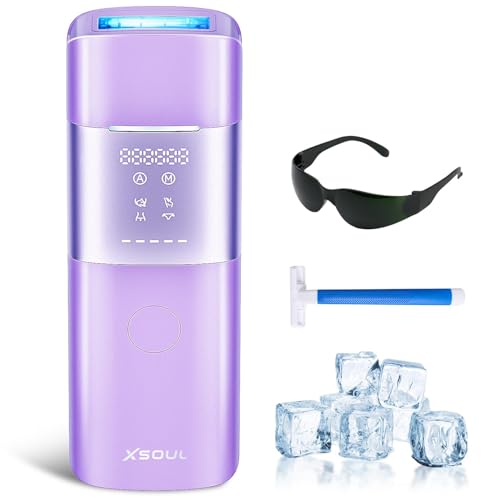 Xsoul Laser Hair Removal with Sapphire 5℃ Ice Cooling, Painless & Permanent IPL Laser Hair Device for Women Men, 2 Modes, 5 Levels, 999,999 Flashes, at Home Hair Remover for Bikini, Armpit & Face - Medaid International