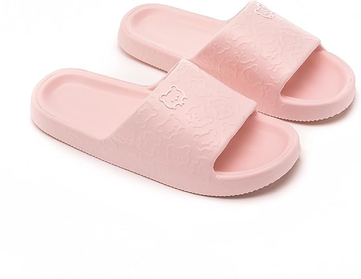 TERRIFI Unisex Bathroom Shower Anti-slip Lightweight Slipper,Sandals Slipper for Women and Men,Indoor Slippers, Bathroom Pool Non-Slip or Home Pool Dorm Spa Beach and Travel, Size 36-37, Pink