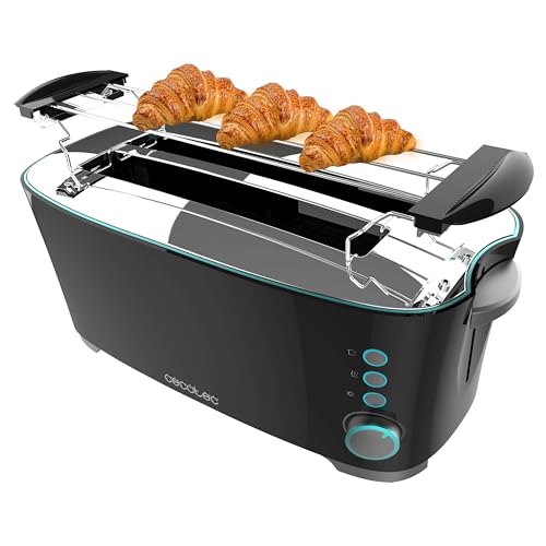 Cecotec - Toast&Taste Extra Double B Toaster, 1350W, Long Slots, Stainless Steel