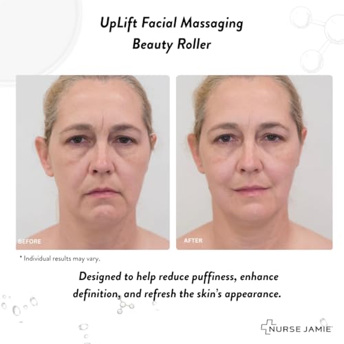 Nurse Jamie Uplift Facial Massaging Beauty Roller – Purple - Facial Massager with 24 Stones for Sculpting, Firming & Reducing Puffiness - Medaid International