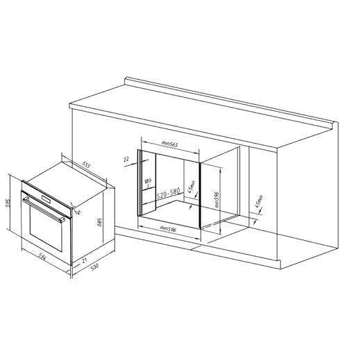 Cecotec - Bolero Hexa M226000 Glass White A, 2800W, 72L, 7 Functions, Grill Mode