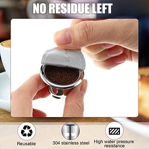 Didaey Reusable Espresso Capsules Stainless Steel Refillable Coffee Pods Reusable Espresso Pods with Aluminum Foil Seals Stickers Lids Compatible with Nespresso Machines (6 Cups, 204 Lids)|B0BGPT7T9H