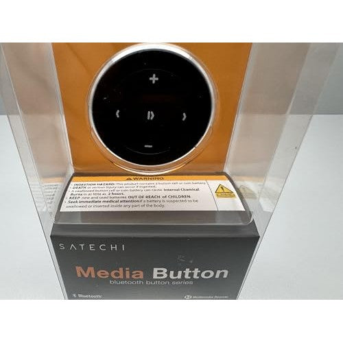 Satechi Bluetooth Media Button with Steering Wheel Mount, Wireless Music & Volume Control for iPhone, iPad, MacBook, Android, Car & Bike Audio Systems - Medaid International