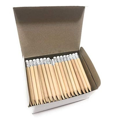/A - Pack of 100 Short Mini Pencils with Erasers, Pre-Sharpened, Ideal for Kids