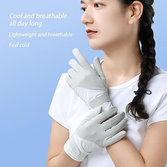 KASTWAVE Women's UPF 50+ Driving Gloves - Full Finger, Touchscreen & Non-Slip, Sun/UV Protection, Cooling Breathable for Steering Wheel, Riding, Hiking & Summer Outdoors