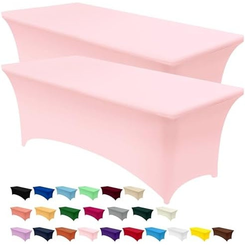 Utopia Kitchen Spandex Tablecloth 2 Pack [6FT, Black] Tight, Fitted, Washable and Wrinkle Resistant Stretch Rectangular Patio Table Cover for Event, Wedding, Banquet & Parties [72Lx30Wx30H Inch] - Medaid International