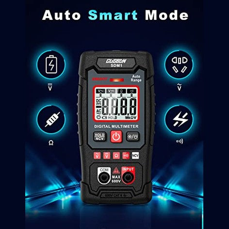 CUSBON - Digital Multimeter with AC/DC Voltage, Continuity Test & Backlit LCD