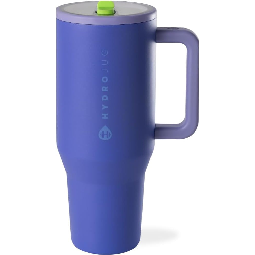 HydroJug Traveler - Modern 40 oz Tumbler with Handle & Simple Flip Straw - Car Cup Holder Friendly, Leak Resistant Water Bottle-Reusable Insulated Stainless Steel & Rubber Base - Gifts for Women & Men - Medaid International