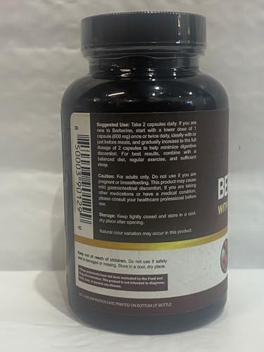 NutriFlair Premium Berberine HCL 1200mg, 120 Capsules - Plus Pure True Ceylon Cinnamon, Berberine HCI Root Supplements Pills - Immune System - yields an Optimal 8% HCl - Medaid International