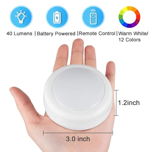 BLS - LED Puck Lights with Remote Control, Color Changing, Battery Powered
