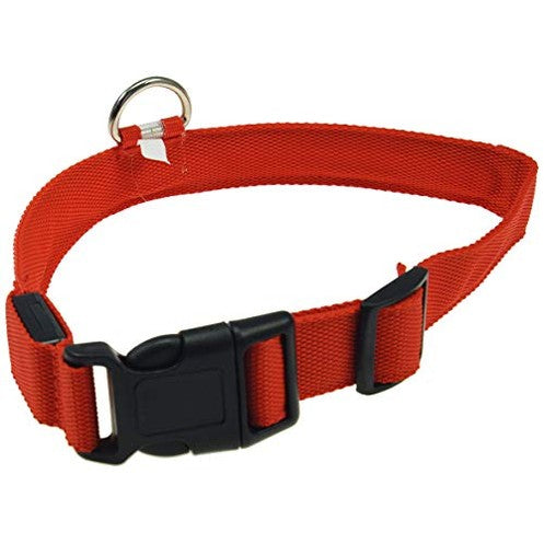 ChiliTec - LED Dog Collar with Sturdy Clip, Metal Ring, Size S-XL, Red