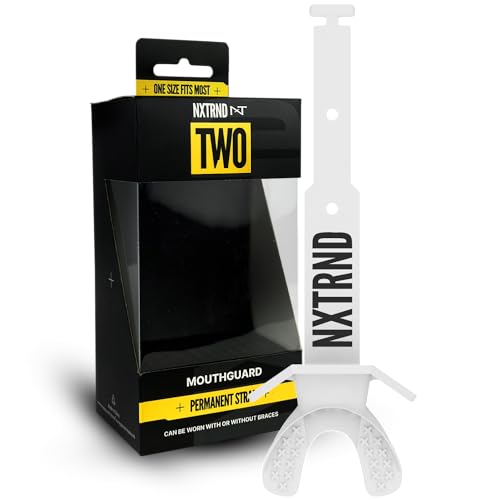 Nxtrnd Two Football Mouth Guard, Football Mouthpiece with Strap, Fits Adult & Youth (White)|B09B1C7RDH
